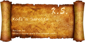 Koós Sarolta névjegykártya
